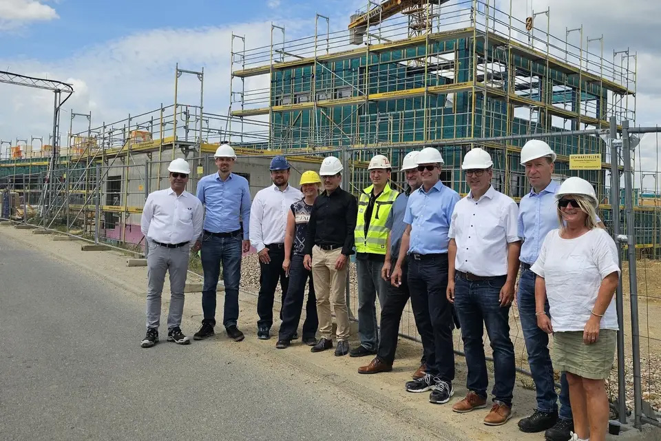 Der Rohbau für das neue Bezirkszentrum der Netze BW