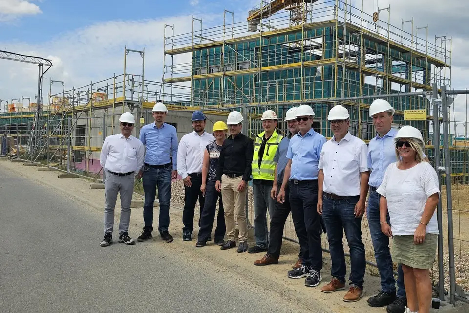 Der Rohbau für das neue Bezirkszentrum der Netze BW