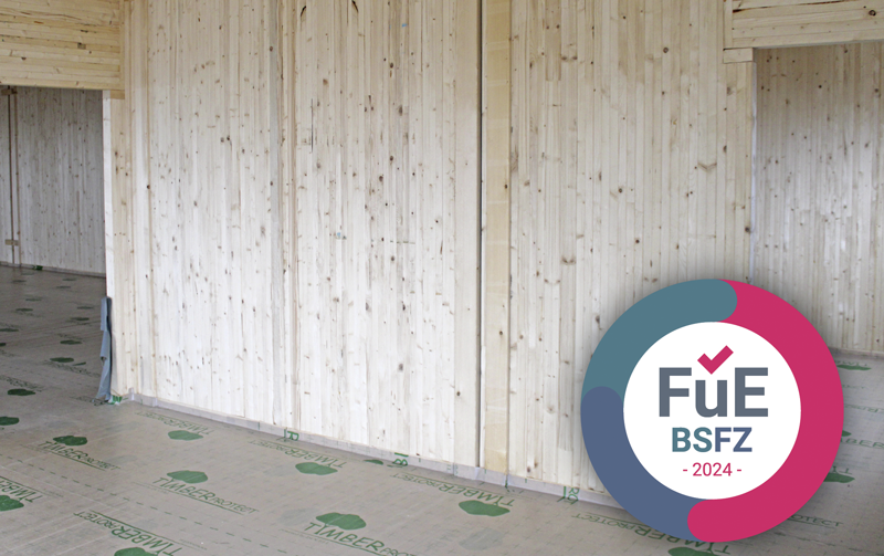BSFZ-Siegel als Beleg für unternehmerische Innovationskompetenz im automatisierten Holzbau Gebäude Siegel BSFZ